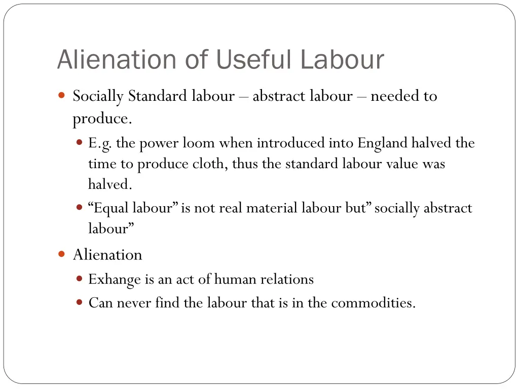 alienation of useful labour