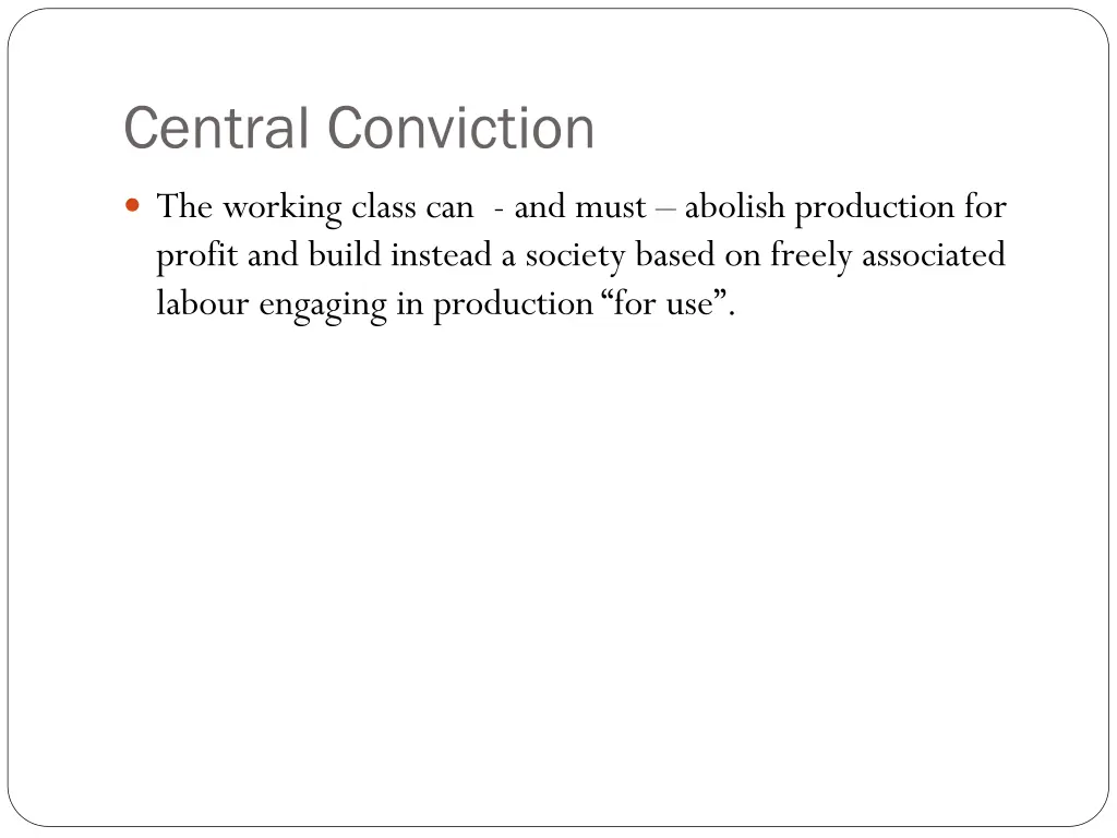 central conviction