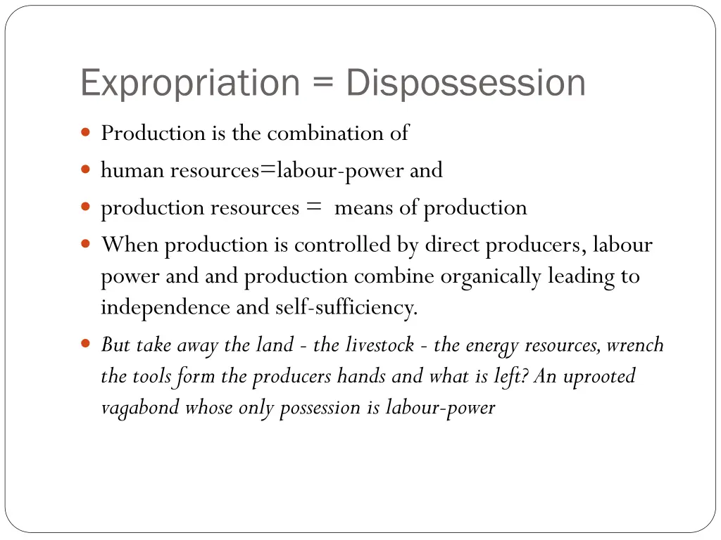 expropriation dispossession