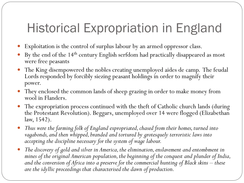 historical expropriation in england