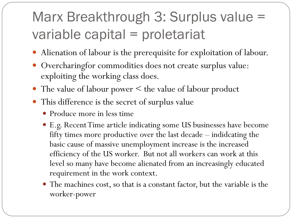 marx breakthrough 3 surplus value variable