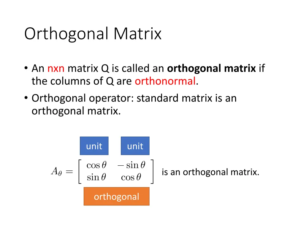 orthogonal matrix