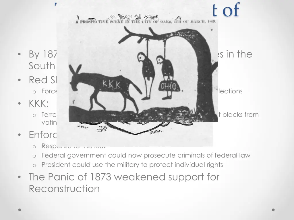 the abandonment of reconstruction by 1877
