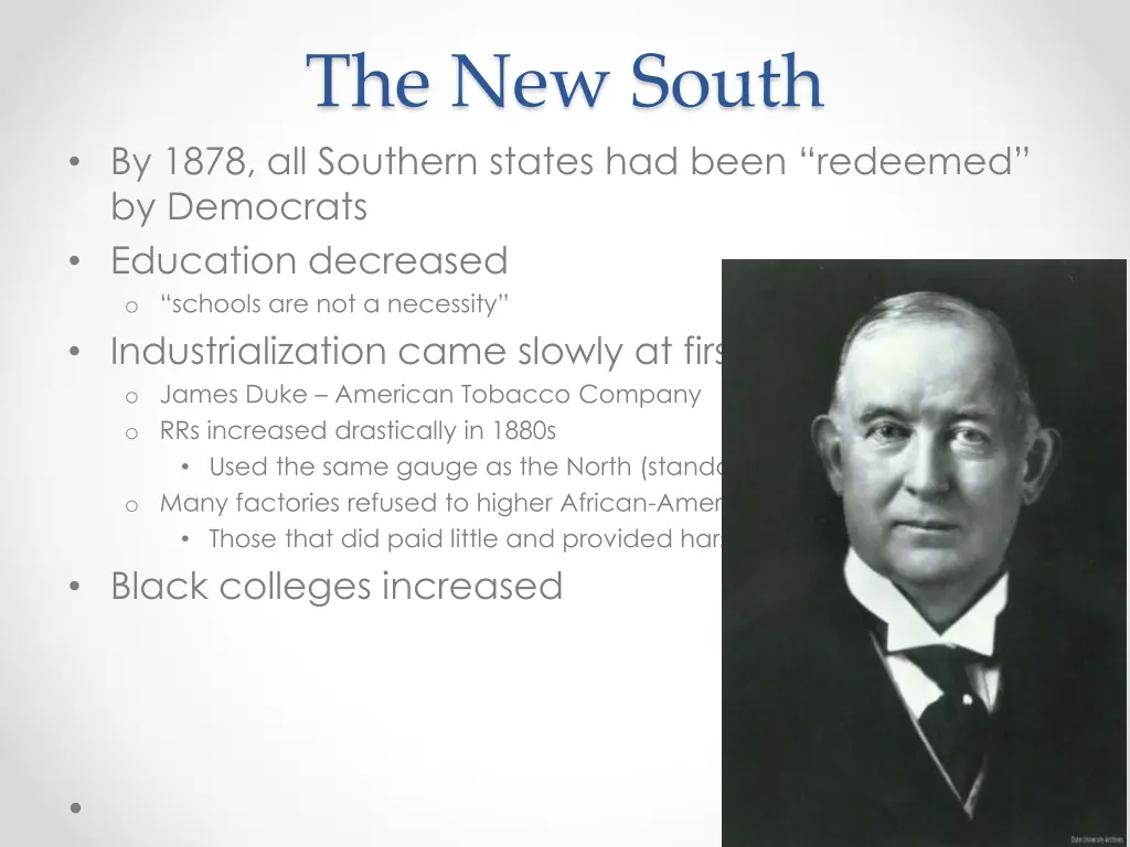 the new south by 1878 all southern states