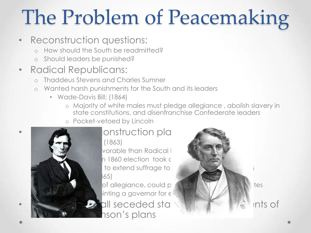 the problem of peacemaking reconstruction