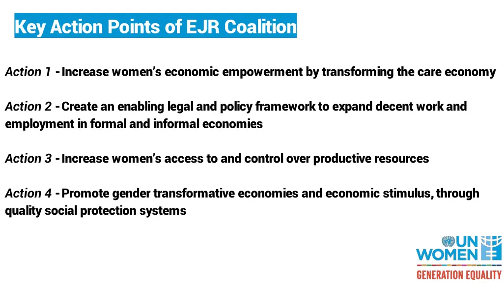key action points of ejr coalition 1