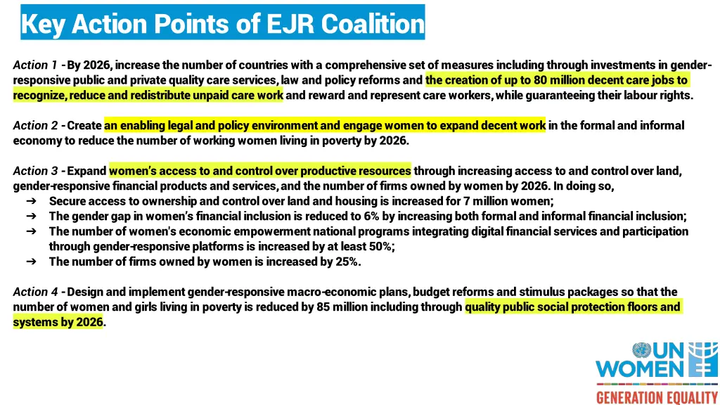 key action points of ejr coalition