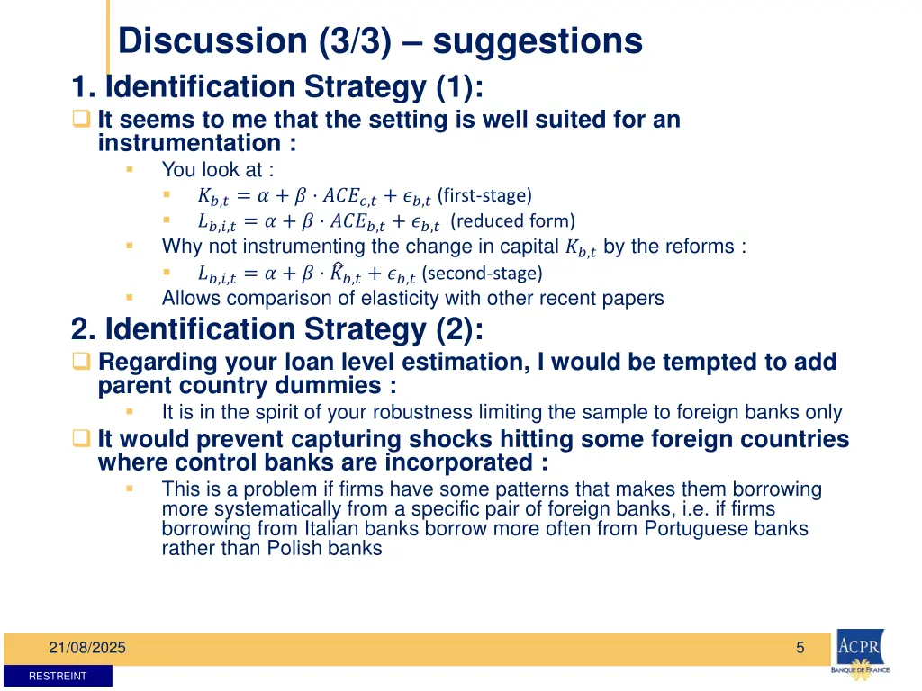 discussion 3 3 suggestions 1 identification