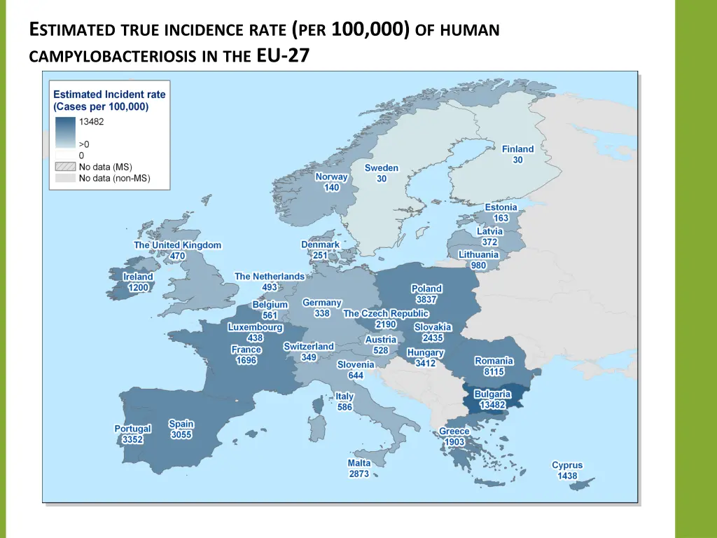 e stimated true incidence rate