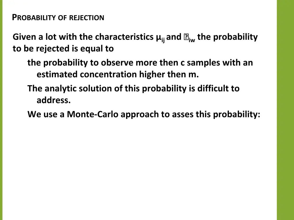 p robability of rejection