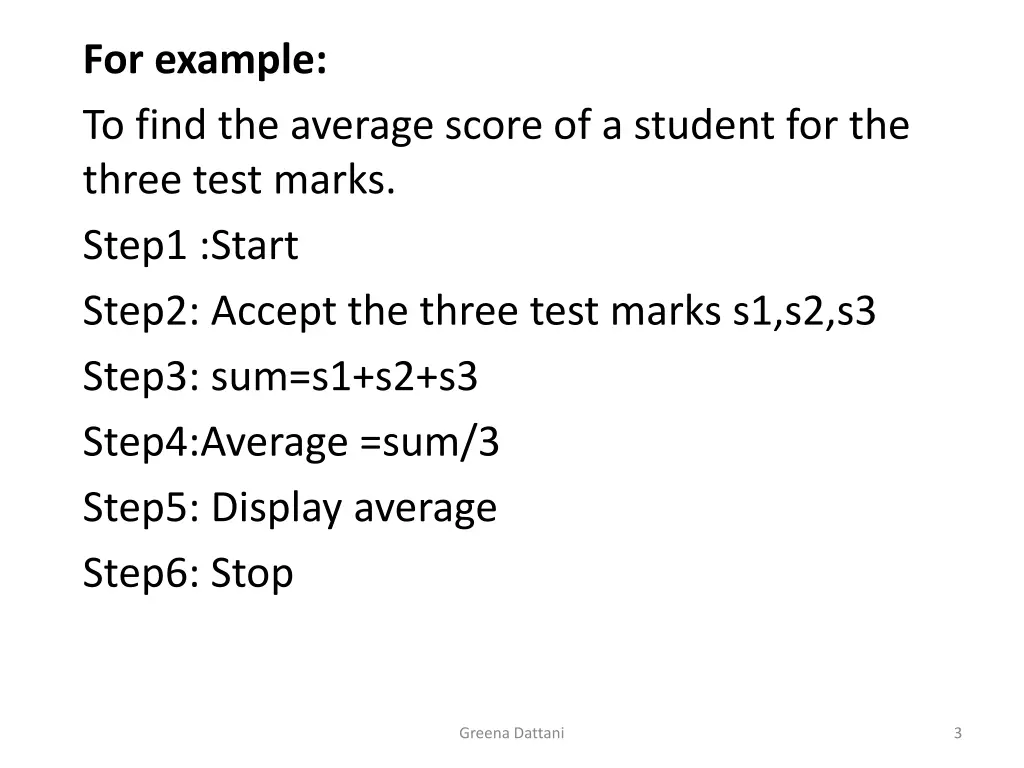 for example to find the average score