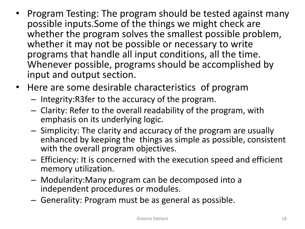 program testing the program should be tested