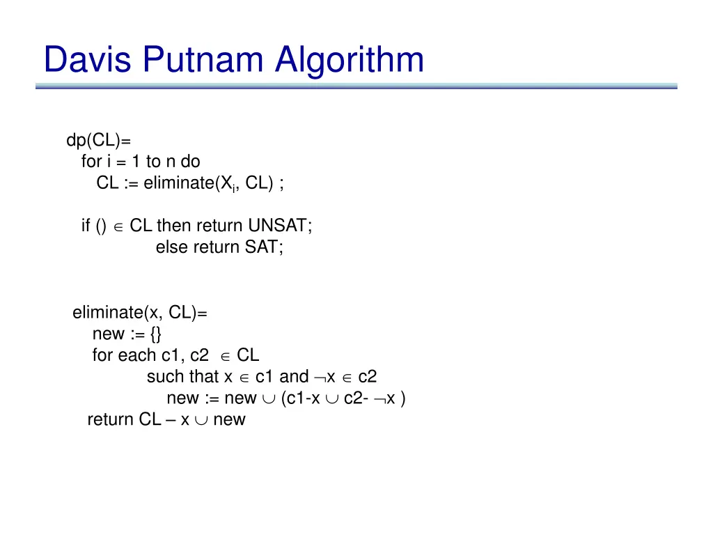davis putnam algorithm 1