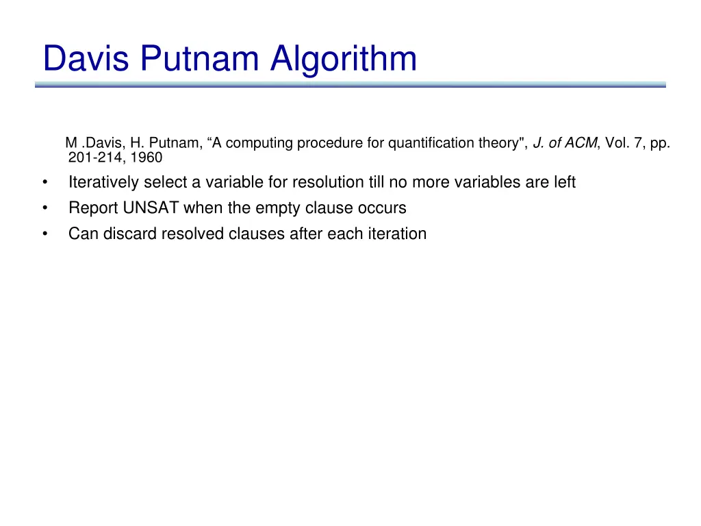davis putnam algorithm