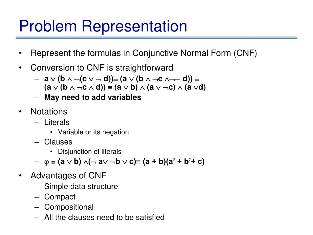 problem representation