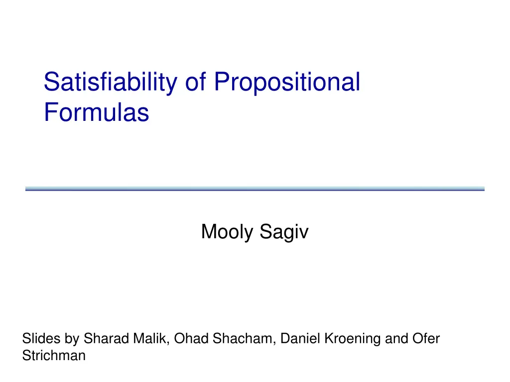 satisfiability of propositional formulas