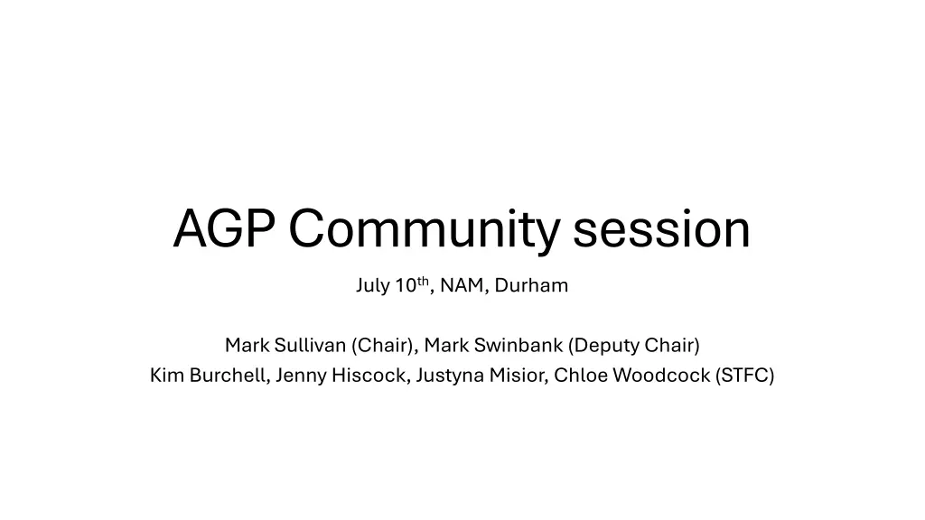 agp community session july 10 th nam durham