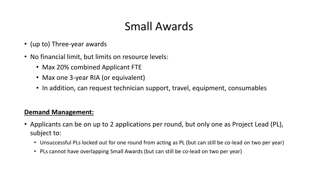 small awards