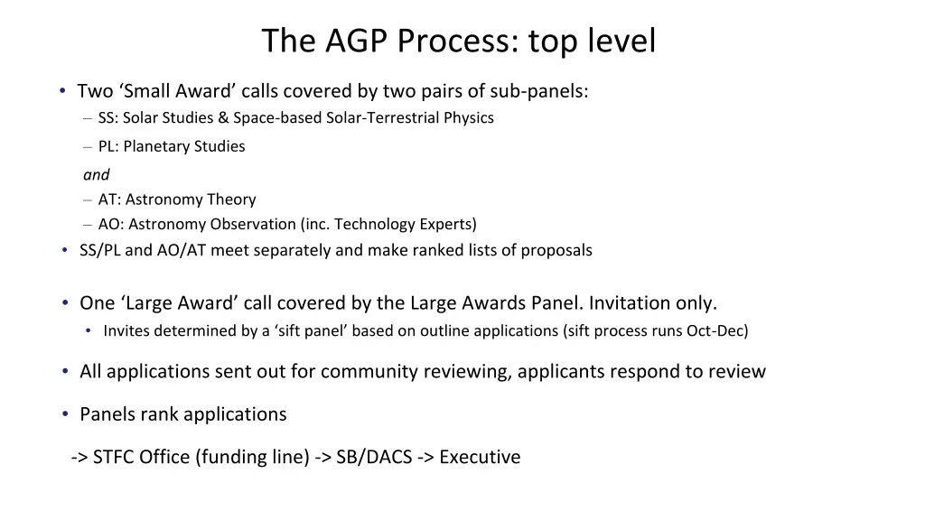the agp process top level