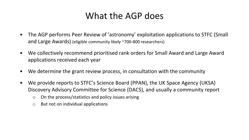 what the agp does
