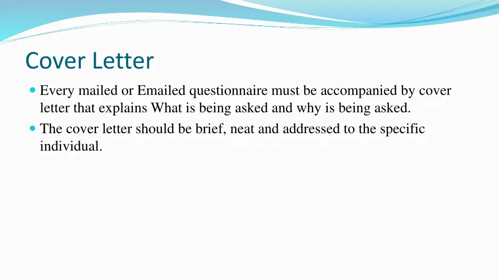 cover letter every mailed or emailed