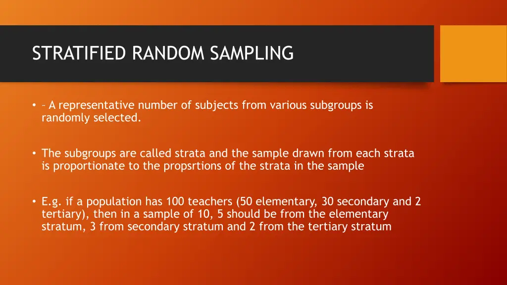 stratified random sampling