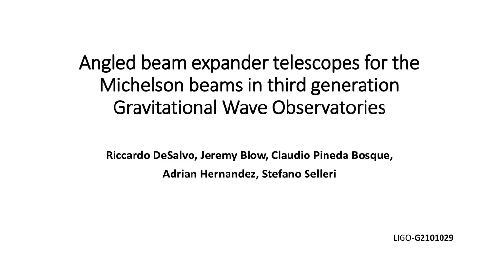 angled beam expander telescopes for the angled