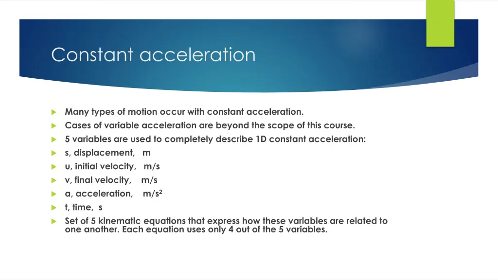 constant acceleration