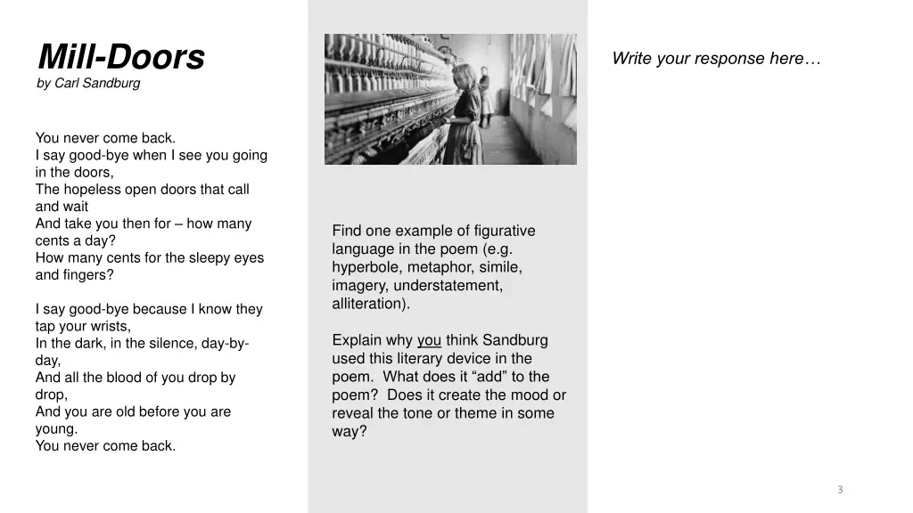 mill doors by carl sandburg
