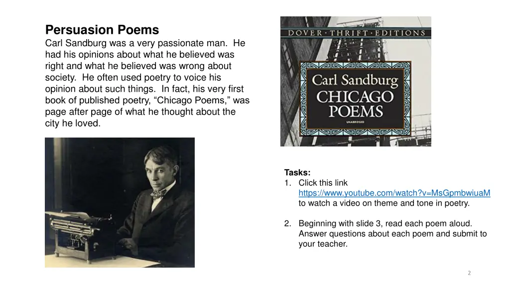 persuasion poems carl sandburg was a very