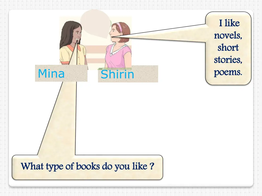 i like novels short stories poems