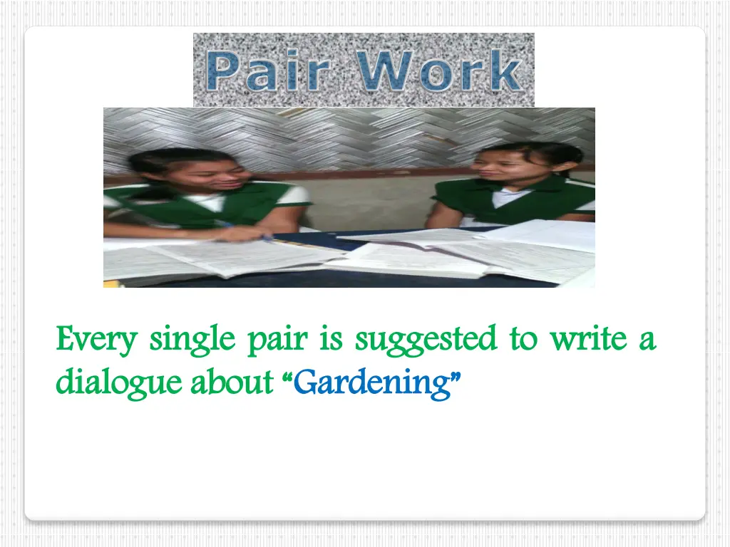 pair work