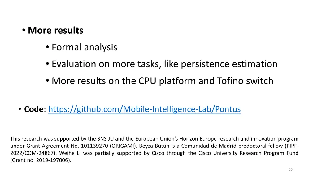 more results formal analysis evaluation on more