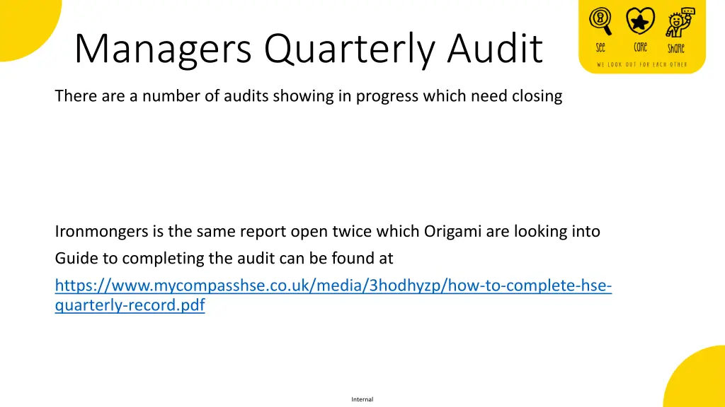 managers quarterly audit