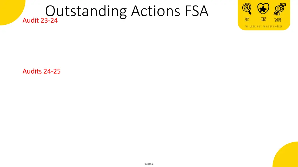 outstanding actions fsa audit 23 24