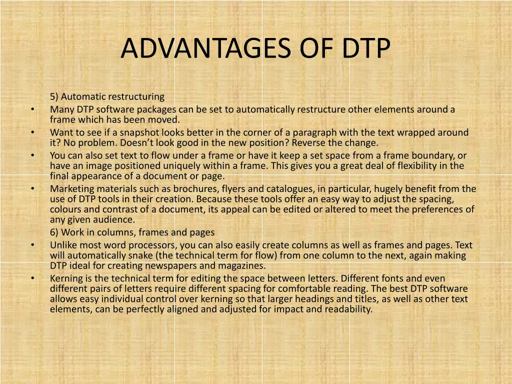 advantages of dtp 2