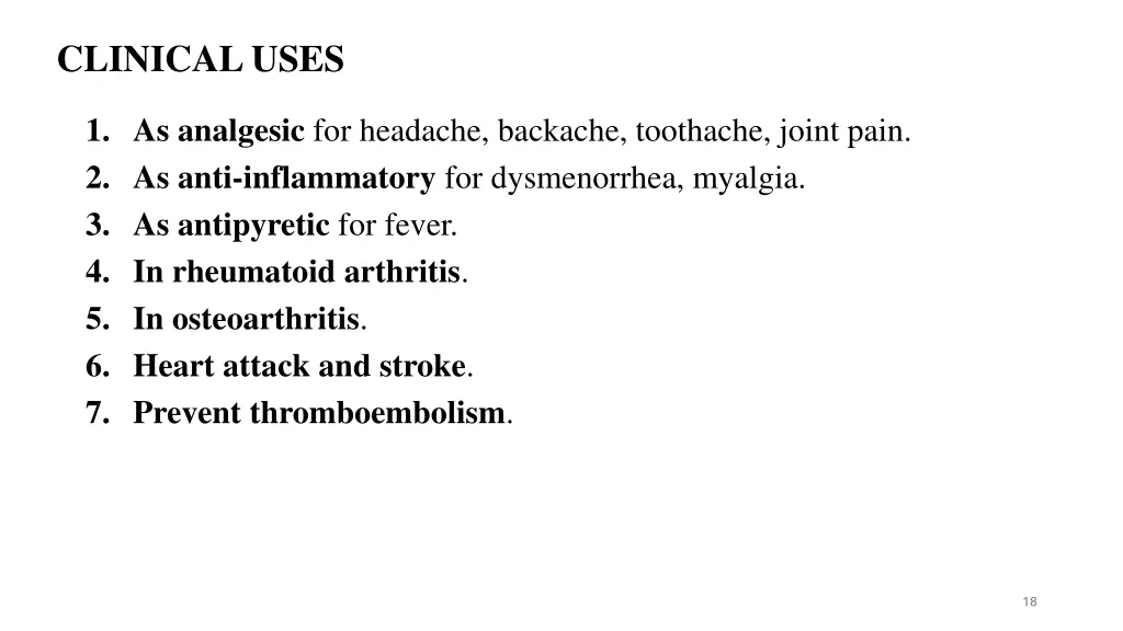 clinical uses