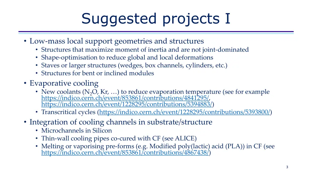 suggested projects i