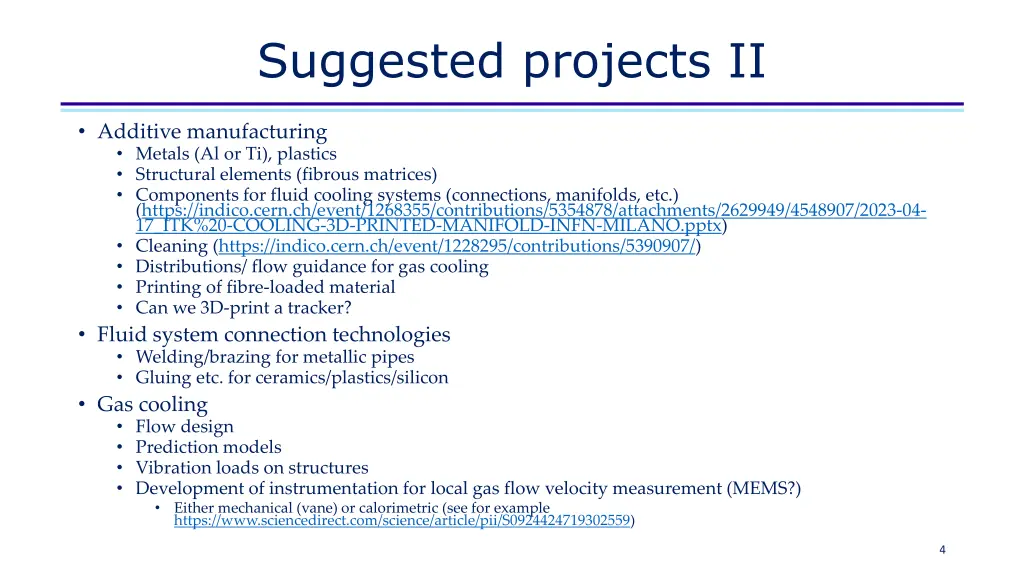 suggested projects ii
