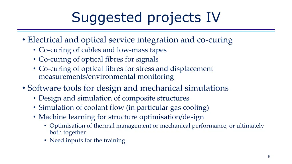 suggested projects iv
