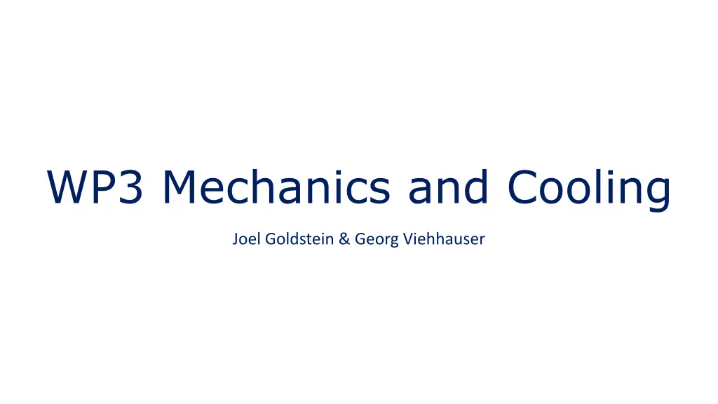 wp3 mechanics and cooling