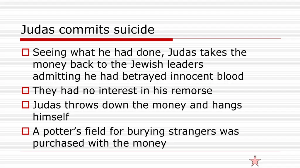 judas commits suicide
