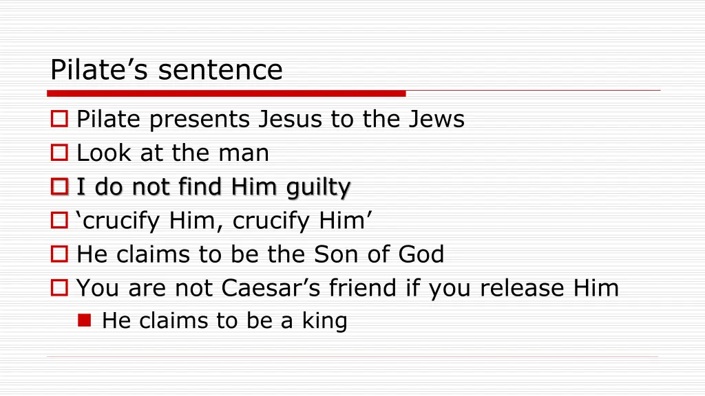 pilate s sentence