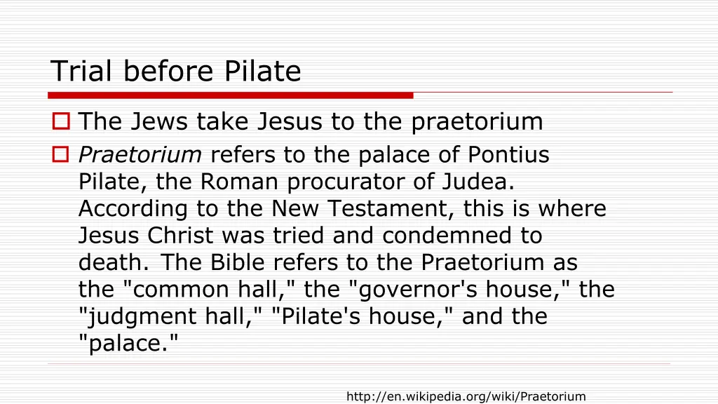 trial before pilate