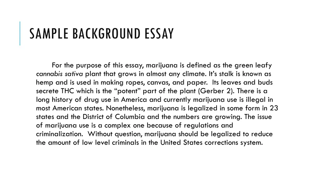 sample background essay
