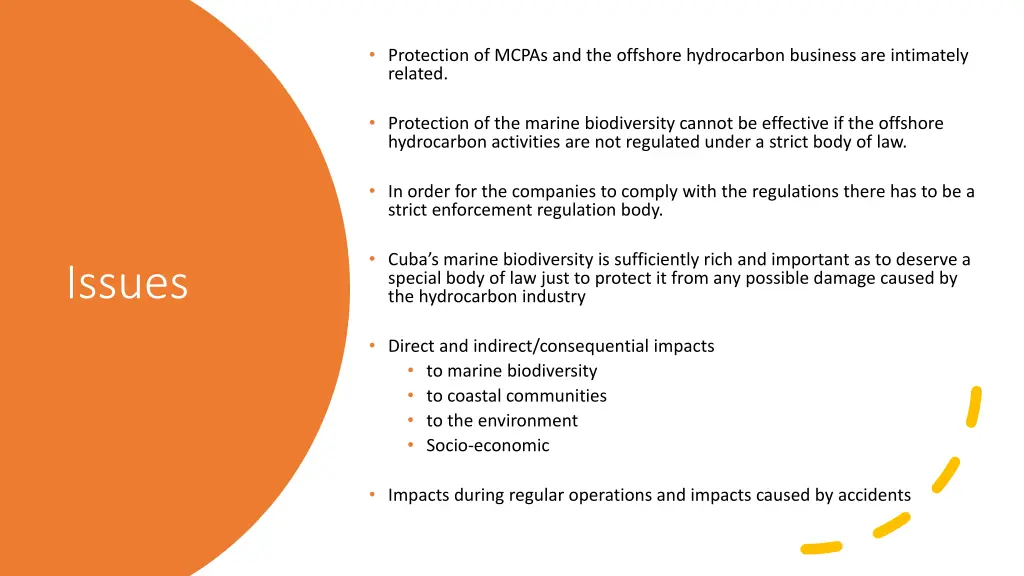 protection of mcpas and the offshore hydrocarbon