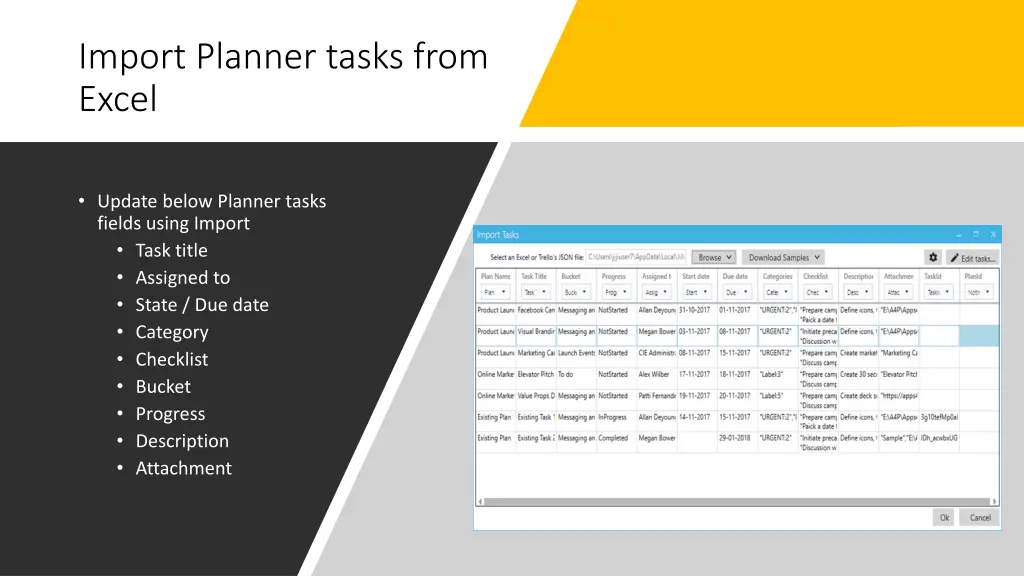 import planner tasks from excel