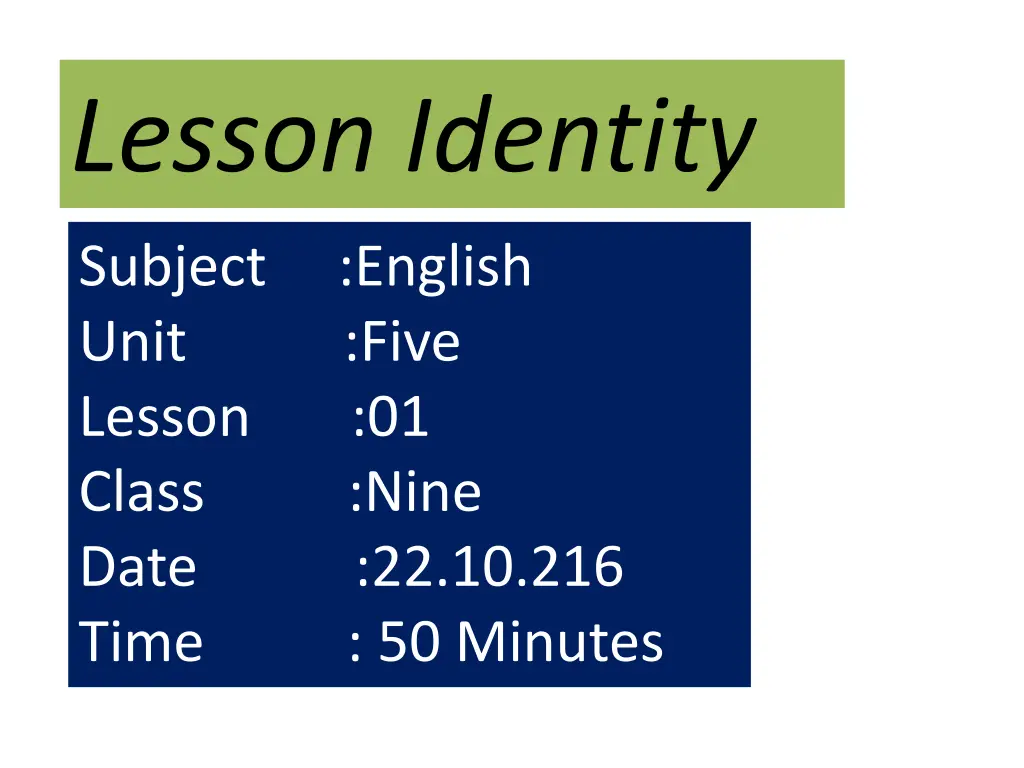 lesson identity