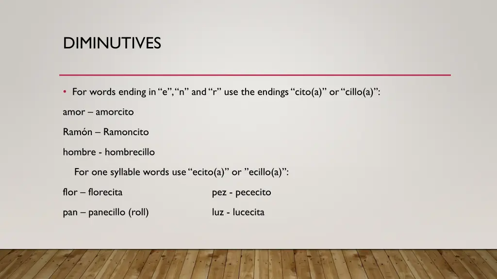 diminutives 1