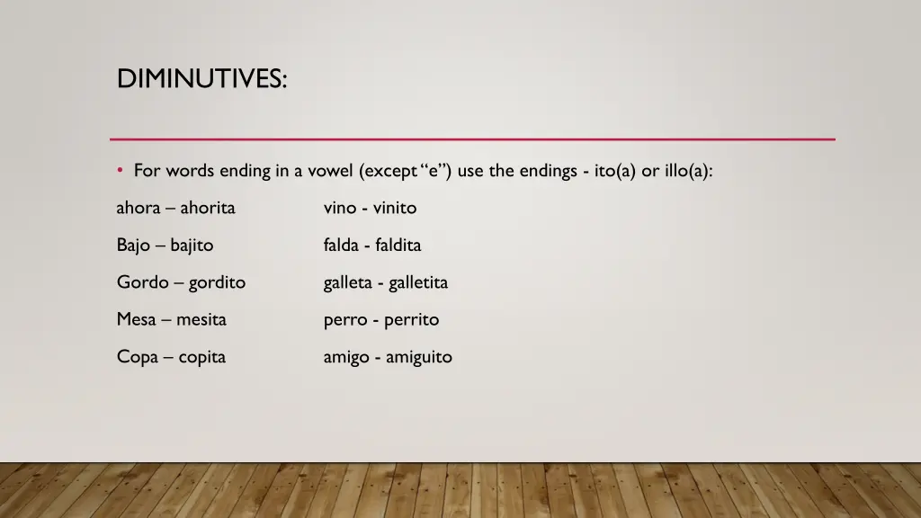 diminutives